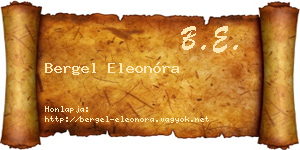 Bergel Eleonóra névjegykártya
